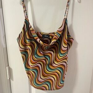 Retro Multicolor Swirl Pattern Fabric